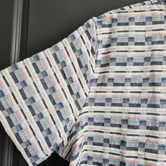 BEN SHERMAN Checked Twill Linen Blend Button Down Shirt Sz XXL NWOT - Picture 4 of 9